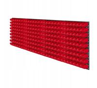 KADAX Lot de 252 Grande étagère murale à outils, système de stockage 232 x 78 cm, en plastique robuste, système modulaire résistant aux UV, plaques murales extensibles, étagère d'atelier (rouge)