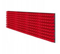 KADAX Lot de 252 Grande étagère murale à outils, système de stockage 232 x 78 cm, en plastique robuste, système modulaire résistant aux UV, plaques murales extensibles, étagère d'atelier (rouge)