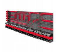 Étagère murale d'atelier KADAX, panneaux muraux, 232 x 78 cm, rouge et noir, ...