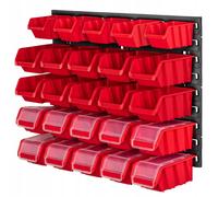 Étagère murale d'atelier KADAX, panneaux muraux, 58 x 39 cm, rouge, 25 pcs.