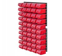 KADAX Étagère murale d'atelier, 58 x 78 cm, système de stockage en plastique robuste, résistant aux UV, plaques murales extensibles, étagère secrète pour garage (rouge, 50 pièces), K7717