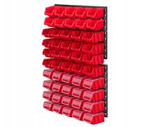 Étagère murale d'atelier KADAX, panneaux muraux, 58 x 78 cm, rouge, 50 pièces