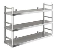 Étagère murale de cuisine en acier inoxydable - Solution de rangement multifonction en métal pour four et micro-ondes, étagère flottante polyvalente pour salle de bain et douche