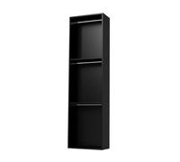 Étagère murale de douche en acier inoxydable - Armoire de rangement encastrée étanche et éclairée - Pas besoin de carrelage - Design élégant noir - 900 x 280 x 125 mm