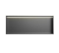 Étagère murale de douche en acier inoxydable - Organiseur de rangement encastré pour salle de bain, étagère simple grise pour amélioration de la maison, 92 x 32 x 12,5 cm, solution durable et élégante