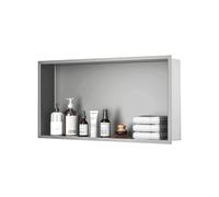 Étagère murale de niche de douche en acier inoxydable, pré-assemblée, étanche, pour salle de bain, cuisine et salon, design encastré, durable et élégant