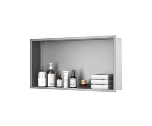 Étagère murale de niche de douche en acier inoxydable, pré-assemblée, étanche, pour salle de bain, cuisine et salon, design encastré, durable et élégant