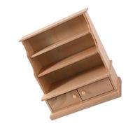 Étagère murale de petite bibliothèque rétro scène d'étagère en bois à l'échelle 1/12 pour maison de poupée et affichage vintage blanc armoire murale miniature