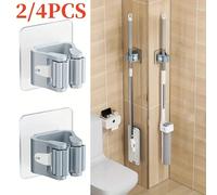 Étagère murale de rangement pour la maison, support de douche pour salle de bain, crochet sans trace, organisateur de balais, support de balai étanche 2pcs-White