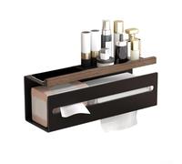 Étagère murale de salle de bain, 40,1 x 15,2 x 15,2 cm, porte-mouchoirs avec rangement pour gobelet à dents, organiseur multifonctionnel pour réduction de l'encombrement, convient pour salle de bain