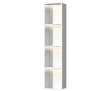 Étagère murale de salle de bain en acier inoxydable avec lumière LED - Support de papier toilette en métal pour hôtel, cuisine - Blanc - 28 x 120 x 12,5 cm