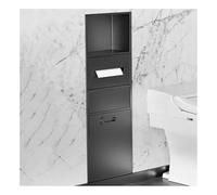 Étagère murale de salle de bain en acier inoxydable brossé | Étagère encastrée avec poubelle | Solution de rangement peu encombrante pour salles de bains