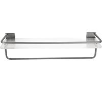 Etagère murale de salle de bain Espace Aluminium et Acrylique Anti-rouille Etagère murale flottante 40cm Gris