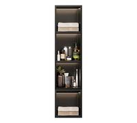 Étagère murale de salle de bain, étagère de rangement encastrée en acier inoxydable, pas besoin de carrelage, étagère étanche pour maison, hôtel, appartement, cuisine (noir, 120 x 28 x 12,5 cm)
