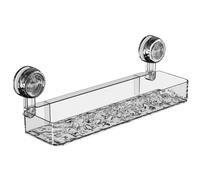 Étagère murale de salle de bain étagère douche à aspiration sans punch en ondule avec trous vidange étanche à lavage épais lavage Easy Wash Organisateur douche, blanc, décor Noël