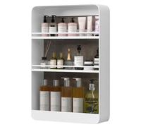 Étagère murale de salle de bain - Multifonctionnelle - Étagère de rangement fine sans perçage pour salle de bain, cuisine et salon (blanc 60 cm)