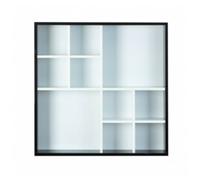 Inter Link - Vitrine - Vitrine murale - Coffret de présentation - Vitrine de collection - Vitrine sans verre - Etagère murale - 10 compartiments - Collector - Decem - MDF noir/blanc - 70 x 13 x 70 cm