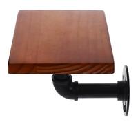 Étagère Murale Décorative pour Rangement Mural en Bois Vintage Foncé | Fer Forgé et Bois Massif, Style Rétro Industriel, Cadre Décoratif, pour Objets et Éclairage Rétro