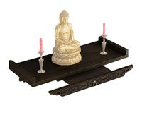 Étagère murale décorative, table d' de Bouddha avec rangement, support de charge solide pour salon, chambre à coucher, espace d'angle, bureau à domicile et livres, 39 x 26 x 12,5 cm