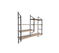 Yomi etagère murale design en métal - 4 rangements - bois et noir