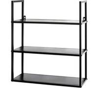 HAKU étagère Murale Noir, métal - Dim.: L 50 cm x H 58 cm x P 20 cm, Style: Modern