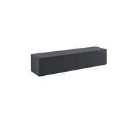 Etagère Murale Design Meuble Support TV Stylé avec 2 Tiroirs Capactié de Charge jusqu'à 25 kg Panneau de Particules Mélaminé 140 x 33 x 30 cm Gris