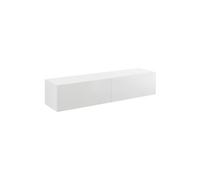 Etagère Murale Design Meuble Support TV Stylé avec 2 Tiroirs Capactié de Charge jusqu'à 25 kg Panneau de Particules Mélaminé 140 x 33 x 30 cm Blanc