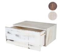 Mendler Étagère Murale Dinant, avec tiroir, 21x46x30cm Style Shabby, Vintage - Blanc