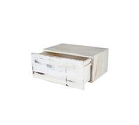 Etagère murale Dinant, avec tiroir, 21x46x30cm style shabby, vintage blanc
