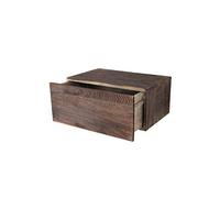 Étagère Murale Dinant, Avec Tiroir, 21x46x30cm Style Shabby, Vintage Brun Foncé Multicolore