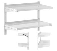Étagère murale double réglable pour restauration STEEL 80 x 40 cm
