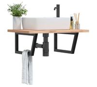 vidaXL Supports de lavabo 2 pcs. noir trapézoïdal acier