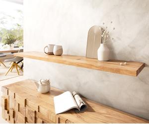 Étagère-murale Edge 145 cm Acacia naturel bord droit massif