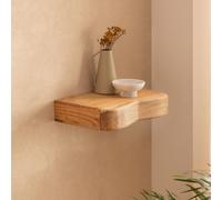 FineBuy Étagère Murale Acacia Massif 120cm avec Trois tiroirs - Étagère Design pour Le Mur - Planche Murale en Bois avec Rangement - Étagère Suspendue Flottante en Bois véritable