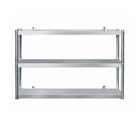 Étagère murale en acier inoxydable à 3 niveaux pour cuisine，rangement commercial，support pour four à micro-ondes，étagère flottante，étagère métallique peu encombrante pour garde-manger(80x30x75cm)