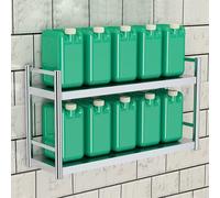 Étagère murale en acier inoxydable，étagère de garage robuste à 2 niveaux，étagère de rangement en acier，étagère métallique polyvalente et peu encombrante pour cuisines，restaurants(150X35X40CM)