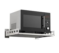 Étagère murale en acier inoxydable pour micro-ondes - Économie d'espace - Pour cuisine et chambre à coucher - 55 cm - Solution d'intérieur durable et élégante