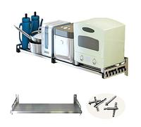 Étagère murale en acier inoxydable pour micro-ondes - Étagère de cuisine peu encombrante avec casseroles et poêles suspendues, design en tube carré pour une cuisine et une organisation efficaces