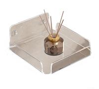 Étagère murale en acrylique pour salle de bain - Économie d'espace - Sans perçage - Transparent ou noir - 20 x 11 x 3,5 cm - Réglable - Peut contenir du savon, des brosses à dents et des petites