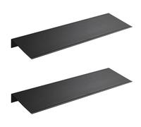 Étagère murale en aluminium spatial, sans perçage/perçage, étagère flottante décorative, étagère de douche, étagère murale pour présentation pour chambre à coucher, salon, salle de bain, bureau (noir