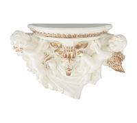Étagère Murale en Ange en Résine, Pierre Antique Belle Grille de Décoration avec Statue d'Ange, 34 Cm X 27cm X 17cm pour les Jouets, Rangement des Plantes dans la Chambre, Salon, Cuisine (Or beige)