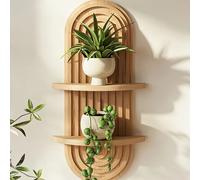 Étagère murale en bois à 1 ou 2 niveaux, étagères flottantes rustiques en bois, support de rangement pour plantes et bougies, décoration murale pour la maison Single layer