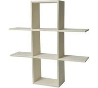 Etagère murale en bois à customiser - 2 niveaux - 53 x 53 x 12 cm Beige