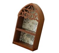 Étagère murale en bois avec accents de cristal - Motif feuille complexe - Pour décoration de maison victorienne - Pour ami gothique