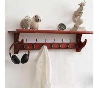 Étagère murale en bois avec crochets pour entrée, porte-manteau et étagère de rangement pour salle de bain, chambre à coucher et salon, cintre mural décoratif, peu encombrant
