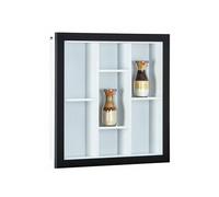 Etagere murale en bois coloris noir et blanc - L.67 x H.67 x P.14 cm --