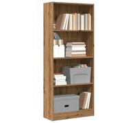 Étagère murale en bois de chêne 60 x 24 x 143 cm pour salon, chambre à coucher, bureau, design multicouche fait à la main