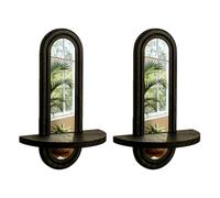 Étagère murale en bois de ferme avec miroir en acrylique pour décoration de maison, bureau et étagère murale multifonction en bois pour plantes