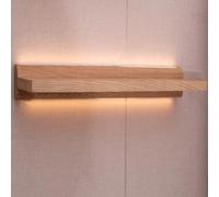 Étagère murale en bois de style scandinave japonais, serre-livres en bois massif avec éclairage LED, séparateurs de mots double face, finition bois d'origine, parfait pour la décoration de la maison.