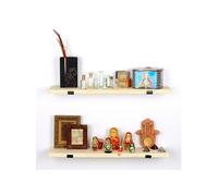 Étagère Murale En Bois D'épicéa Et Métal Bussa - 2 Rangements - Bois Et Noir Marron